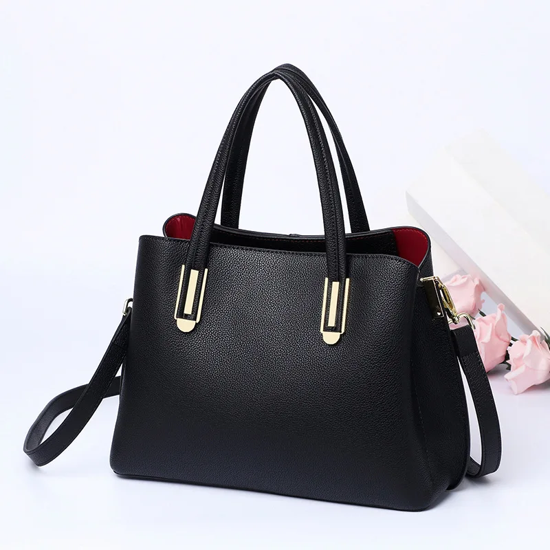 

Leather Handbags New Temperament Ladies Handbags Fashion Multi-layer Simple Shoulder Messenger Bags