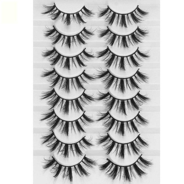 8 Pairs 3D Mink False Eyelashes Natural Wispy Fluffy Dramatic Volume Fake Lashes Extension Handmade Cruelty-free Eyelash