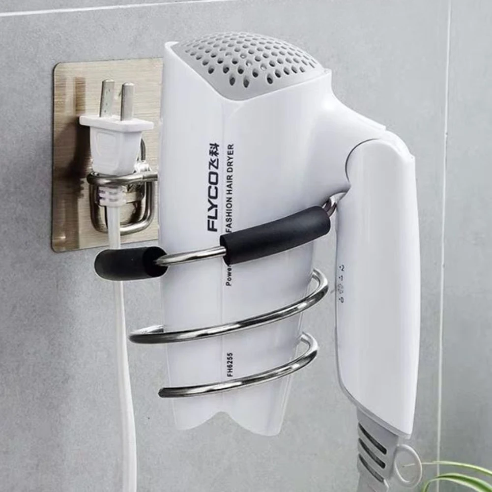 New Hair Dryer Stand Bathroom Hairdryer Holder Rack For Barber Salon Straighteners Organizer Stainless Steel Bracket Accessories New Hair Dryer Stand Bathroom Hairdryer Holder Rack For Barber Salon Straighteners Organizer Stainless Steel Bracket Accessories