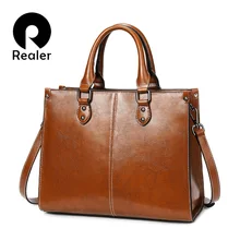 Realer роскошные сумки женские сумки дизайнерские модные сумки через плечо высококачественные кожаные сумки через плечо для женщин сумки-мессенджеры