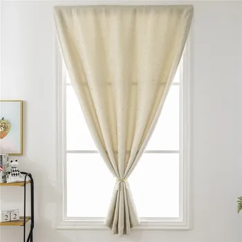 

New Hot Silver Stars Luxury Home Blackout Curtains Free Double Face Velcro Sheer Curtain Window Curtains for Bedroom Living Room