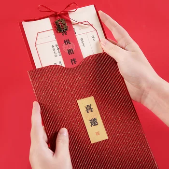 

Marriage New Style Chinese Style Wedding Our Home Invitations 2019 Pregnant Red Invitation Red Packet Print