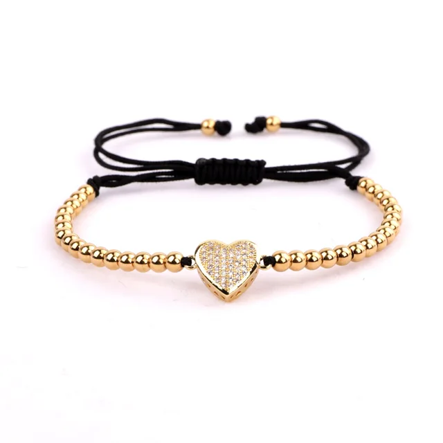 Fashion Beads Women Men Jewelry New Design Small 4mm Gold Stainless Steel Beads DIY Letters Inspired Bracelet Women Men Heart