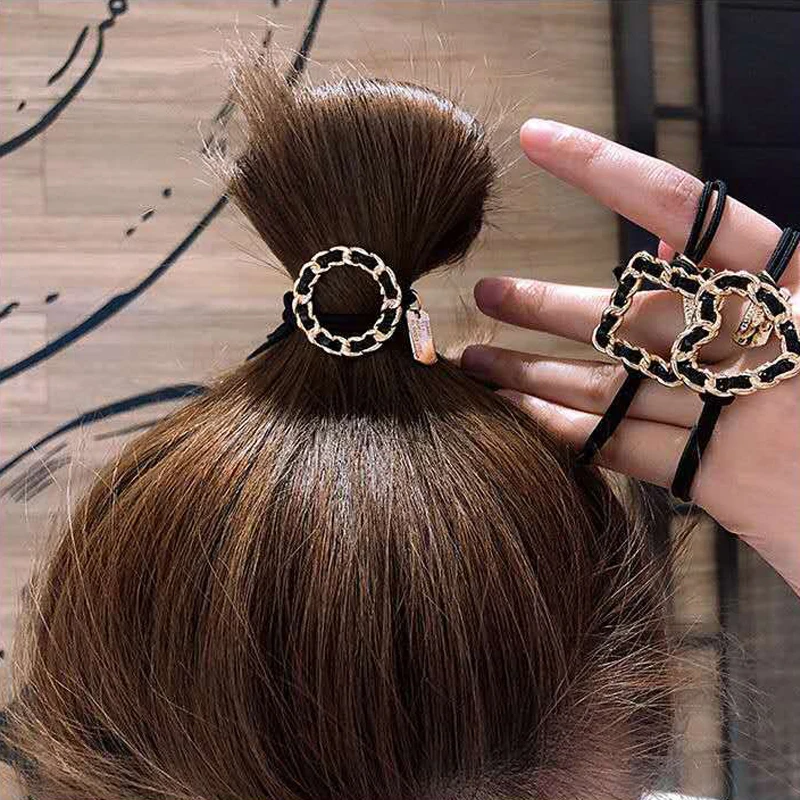 The New Peach Heart Head Rope Female Net Red Ins Headdress Hair Ring Simple Tie Balls Coil Rubber Band |