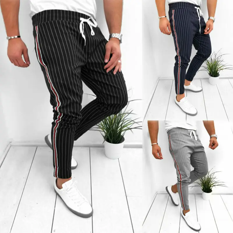 men's striped casual pants