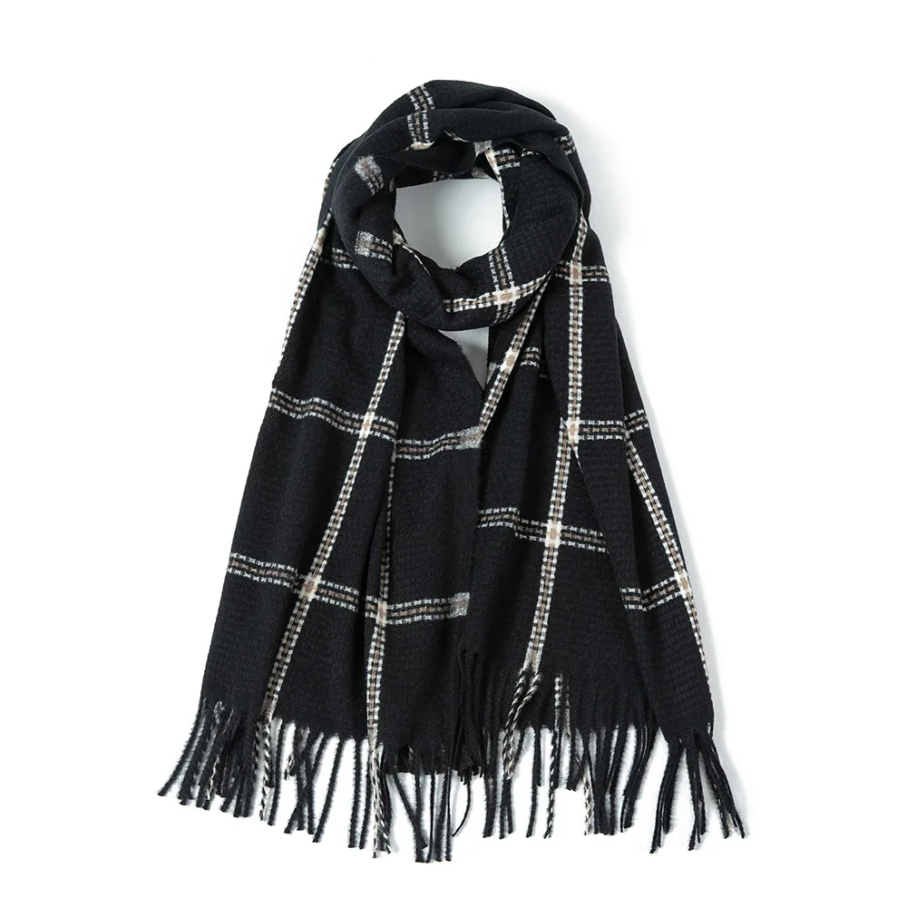 

YILIAN Brand Cashmere Striped Fresh Women Scarf Soft Long Tie dyeing Thick Winter Scarf