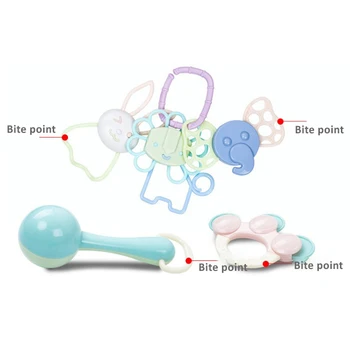 

Newborn Baby Lovely Teether Toys Rattle Teether Enlightenment Early Education Infant Toddler Boys Girls Molar Ring Bell Toys