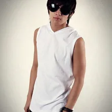 Летний стиль мужской жилет без рукавов с капюшоном модный мужской Приталенный жилет