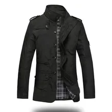 Мужской плащ Весна Осень Повседневная ветровка водонепроницаемый размера плюс черный Модные мужские куртки пальто 3XL Casaco Masculin