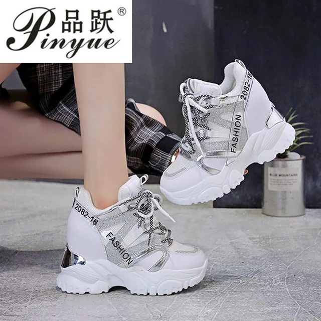 2021 Autumn Women Chunky Sneakers Breathable Mesh Casual Shoe 10cm Wedge  Heels Platform Shoes Chaussures Femme Sports Dad Shoes - Women's Vulcanize  Shoes - AliExpress