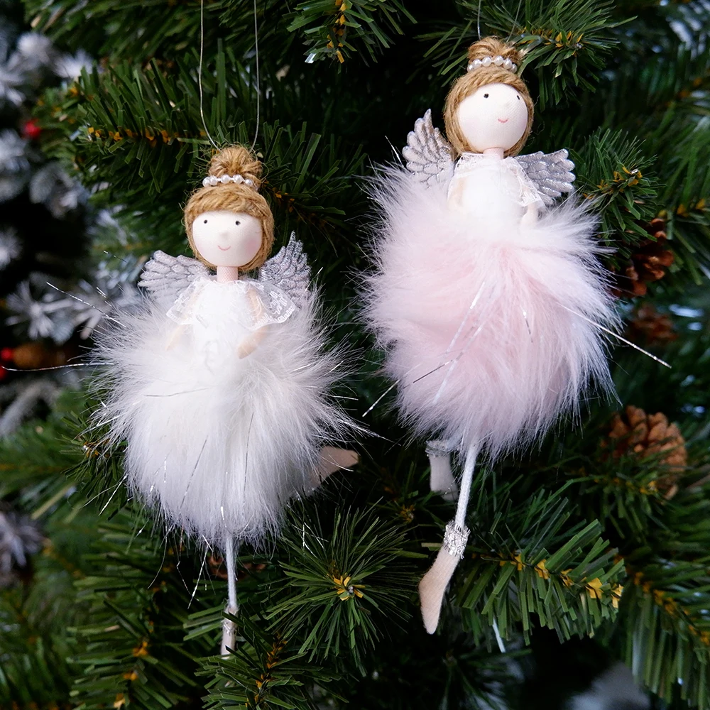 Adornos Colgantes De ángel De Navidad, Falda Larga Con Alas