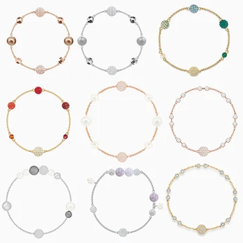 

2020Fashion Jewelry SWA New REMIX COLLECTION ROUND PEARL STRAND Bracelet Elegant Crystal Pearl Shape Female Trend Romantic Gift