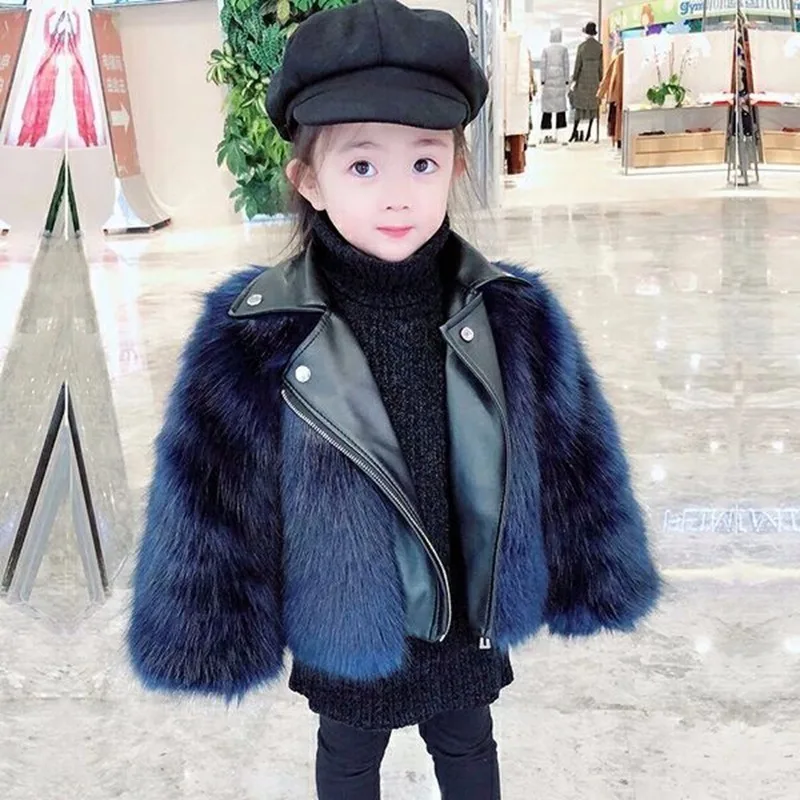 

2019 Girls' hairy coats, jackets, autumn and winter children's clothes thickened princess children
