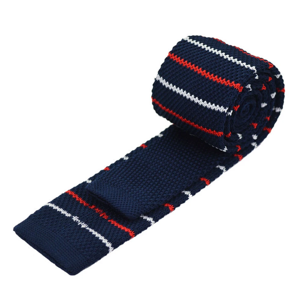Мужской модный полосатый сетчатый галстук с принтом, вязаный Узкий Тонкий тканый галстук