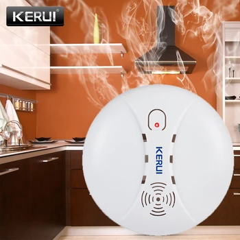 

KERUI Smoke Fire Detectors 433MHz Wireless Detectors Alarm for Wifi GSM PSTN Home Security Alarm System Smoke Alarm Sensors Kits