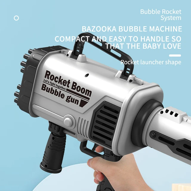 Kids Gatling Bubble Gun Toy 44-Hole Charging Electric Automatic Bubble Machine Summer Outdoor Soap Water Boy Girl Christmas Toys 3