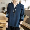 Kimono Japanese Men Short Half-Sleeve Shirt T-shirt  Embroidered Japan Harajuku Trouser Asian Male Yukata Haori Cardigan Costume ► Photo 2/5