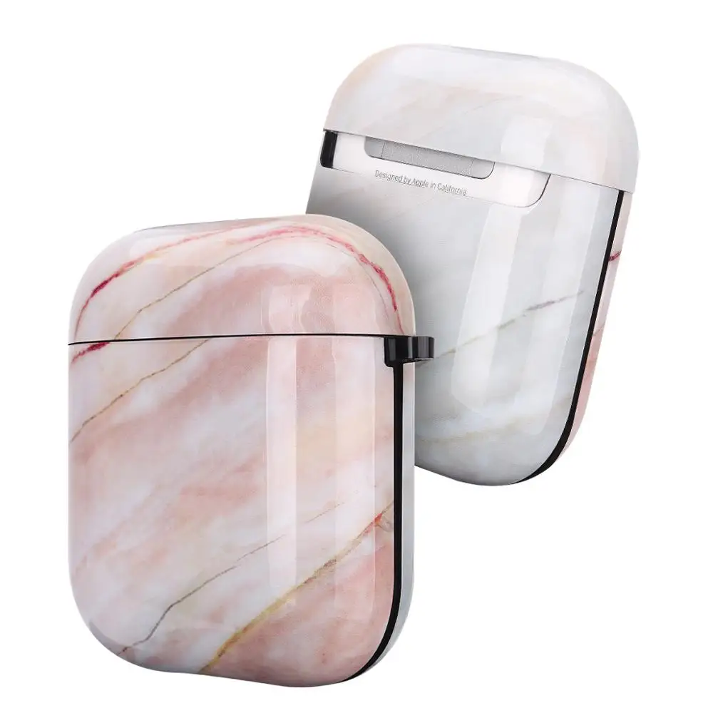 Чехол с мраморным узором s для оригинальных Apple Airpods 1 2 наушников милый чехол Air Pods |