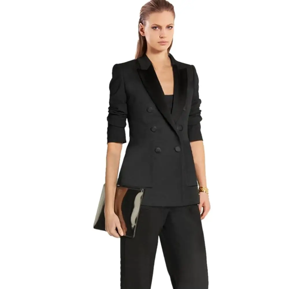 

2020 Spring and Autumn Slim Professional Black Lady Women Suit Set 2 Piece Set Work Office Suit Women's Pantsuit Customi Made