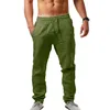 2020 New Men's Cotton Linen Pants Male Summer Breathable Solid Color Linen Trousers Fitness Streetwear M-3XL