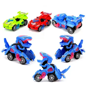 

Electric Transforming Dinosaur 360 Rotating LED Car Deformable Kids Toy Gift
