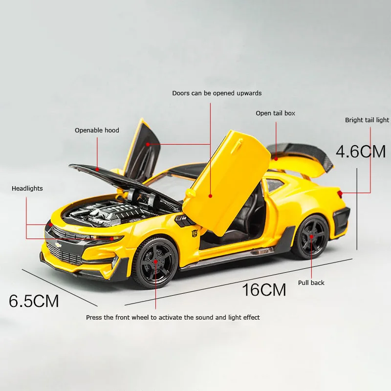 Новый Camaro 1:32 сплава литья под давлением модели автомобиля Потяните звук