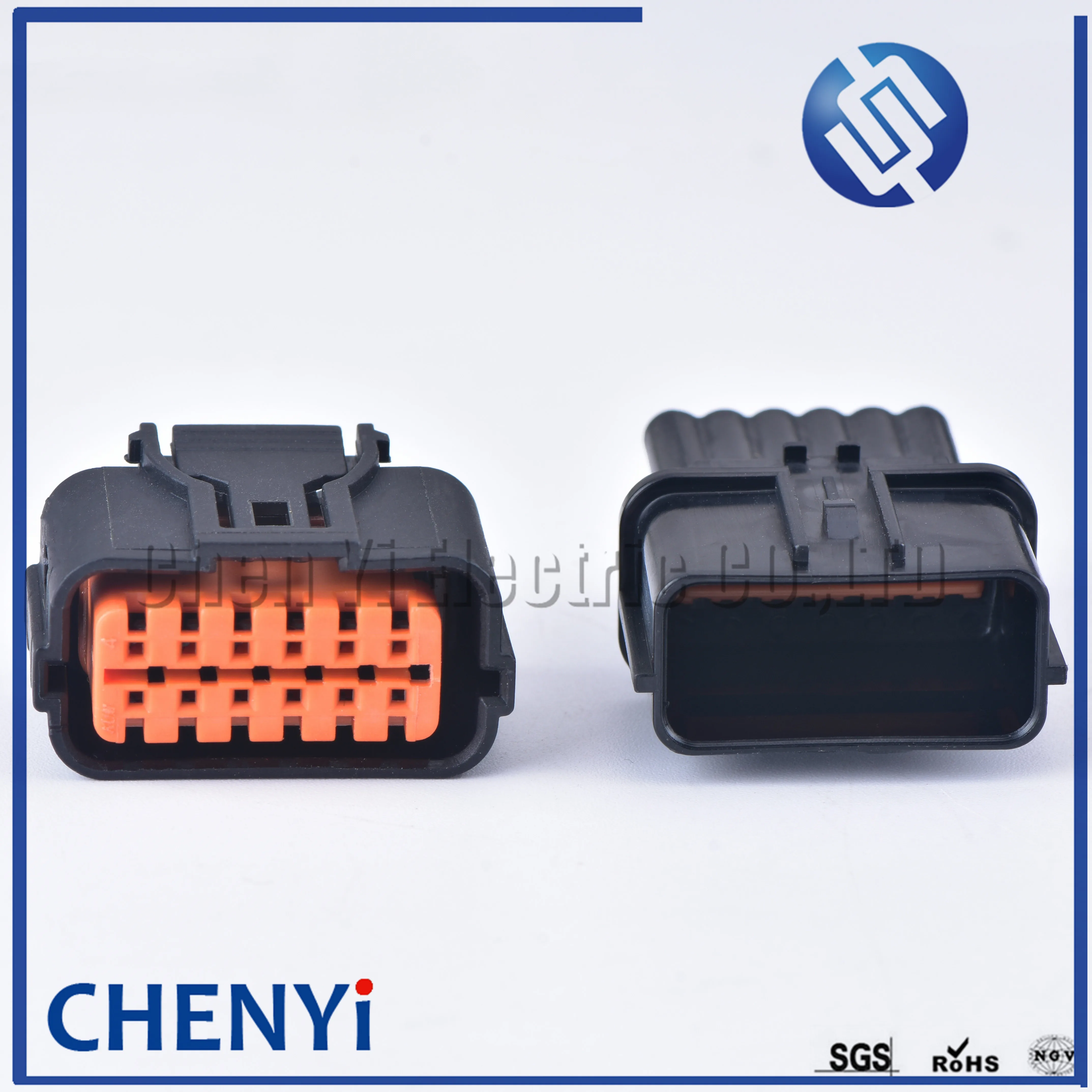12 Pin Automotive waterproof connector electrical plug Back View 