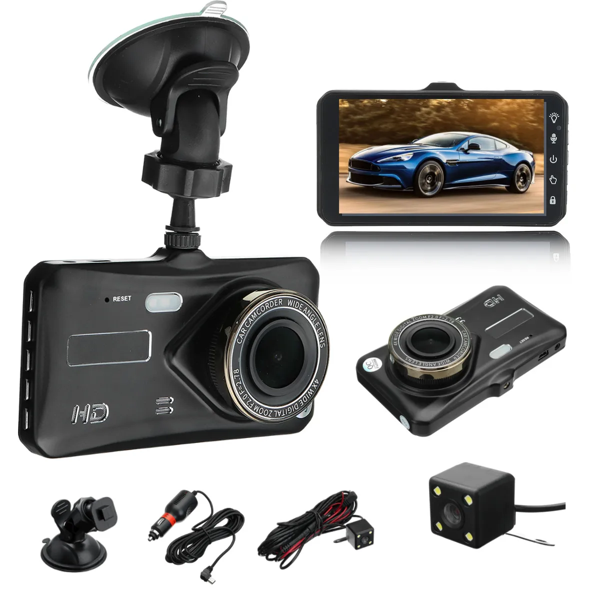 4 дюйма с разрешением Full HD 1080P WI-FI 170 градусов 32g Сенсорный экран Автомобиль BlackBox Видеорегистраторы для автомобилей видеорегистратор Ночное видение видео Регистраторы монитор