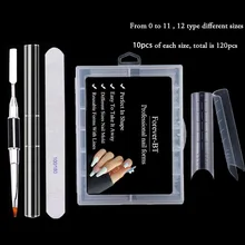 Molde de construcción rápida de uñas, formas de extensión de uñas con cepillo de doble punta y bloque de archivo enarenado, 120 Uds.