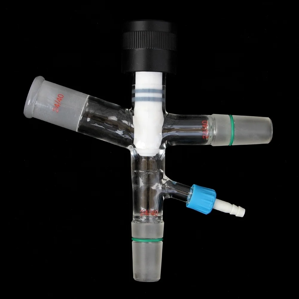 Improved Glass Vacuum Cut Off Adapter With Oring Joints 24/40 , Vacuum