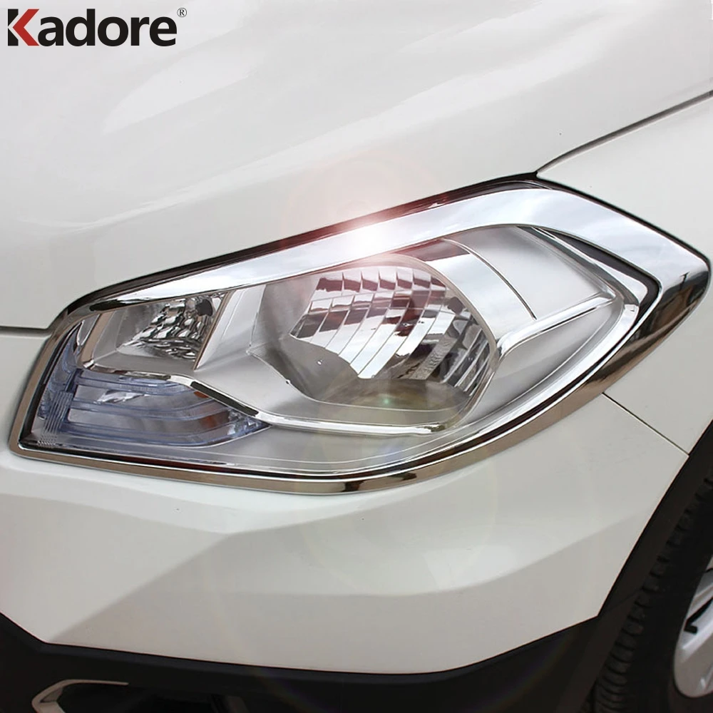 For Suzuki SX4 S-Cross Crossover 2014 2015 2016 Chrome Front Head Light Lamp Cover Trim HeadLights Molding Trims Car Styling | Автомобили