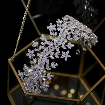 

New Tiara Bridal Crown Headdress, Crystal Crown 3A Zirconia Elegant Woman Headdress and Party Crown Wedding Hair Accessories