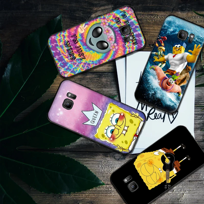 

Spongebob Queen soft silicone Phone Case for Samsung Galaxy S6 S8 Edge S7 S9 Plus S10 S10E Note 9 8 Cover