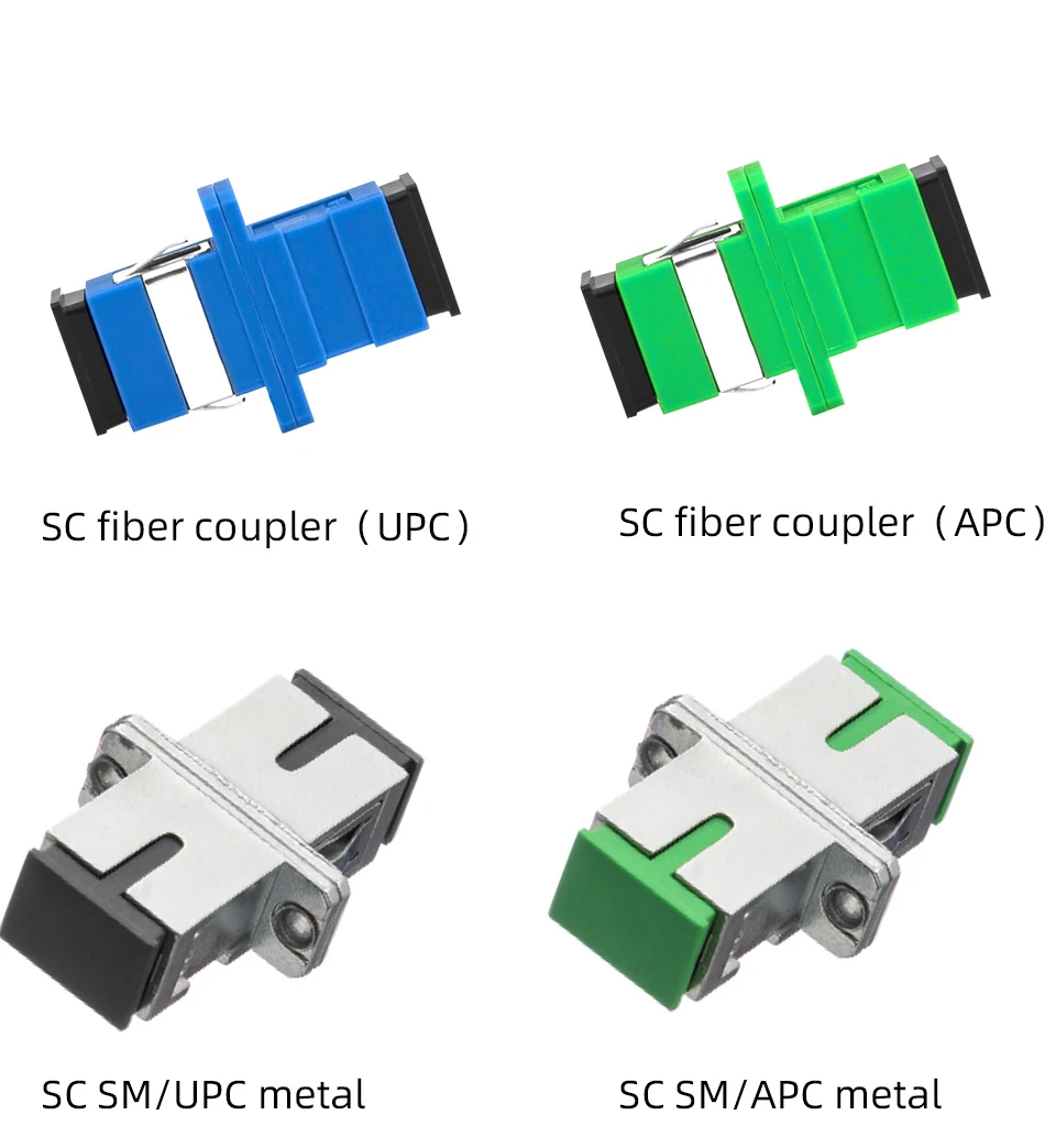 50 шт./лот металлический волоконно-оптический адаптер металлический симплексный одномодовый SM SC upc-разъем SC APC многомодовый мм