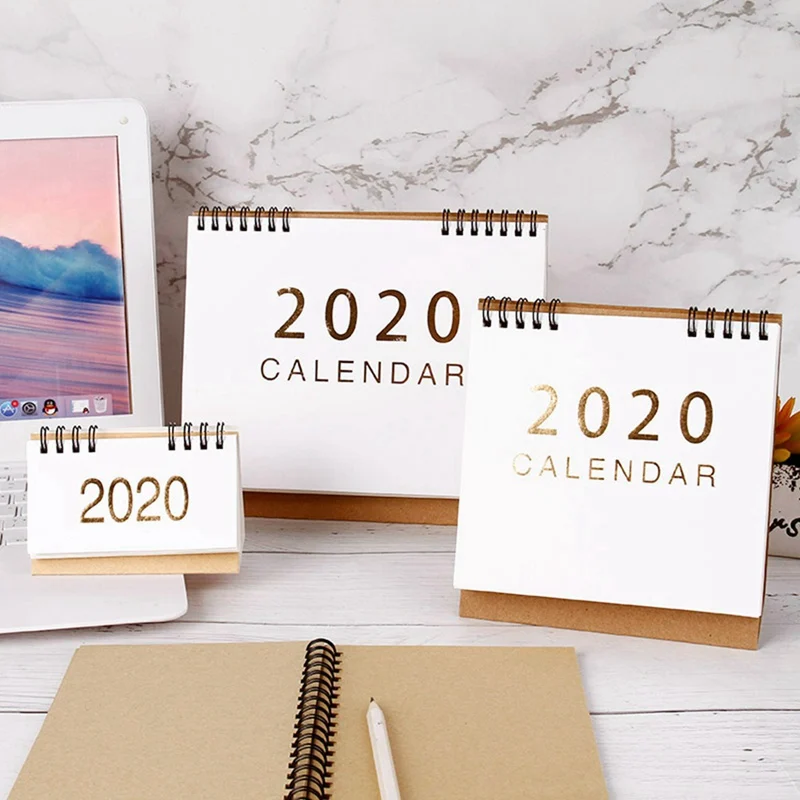 

New 2020 Large Medium Small Vertical Kraft Paper Calendar Simple Desktop Calendar Daily Schedule Planner Office School Supply