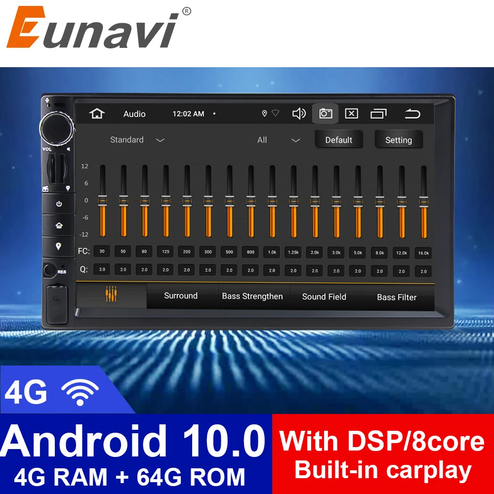 US $195.20 Eunavi Dsp 2 Din Android Car Radio Multimedia Player 4g 64gb