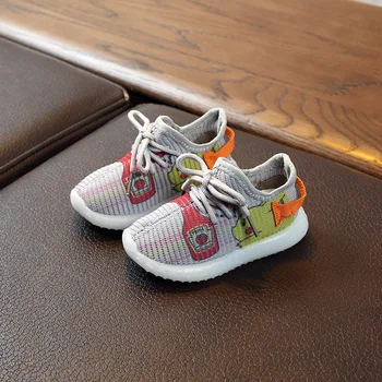 

Toddler shoes for Boys and Girls Fall 2019 New Children's Breathable Shoes Cartoon Walking Shoes kid Flying Fabric Sports Shoes
