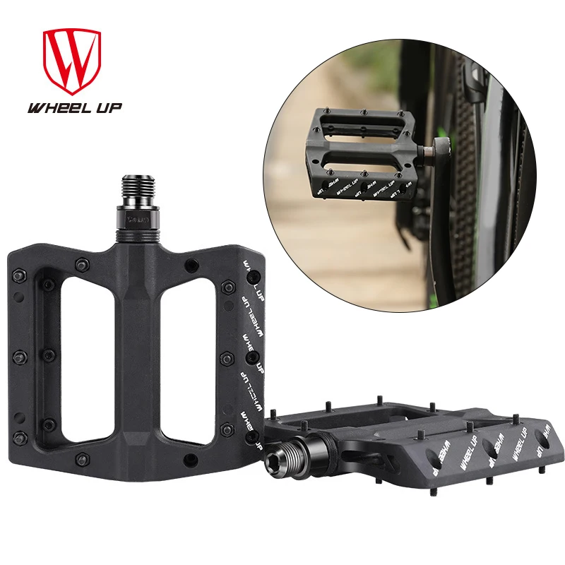 Wheelup 1 пара, педаль для горного велосипеда, нейлоновый подшипник, велосипедные противоскользящие педали, Большая область педалей, прочные педали