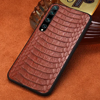 

Genuine Snakeskin Leather Phone Case For Mi 10 Pro 8 9 9T Pro A3 A2 Cover For Xiaomi Redmi Note 8 Pro 8T Note 9 Pro 9S 7 Cover