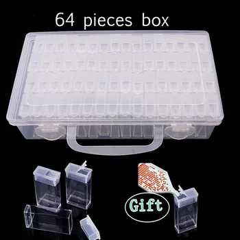 

64 Box Diamond Painting Tools Beads Container Resin Rhinestone Daimant Embroidery Stone Storage Accessory Mosaic Convenience Box