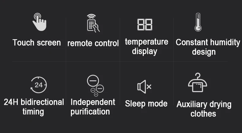 Intelligent Dehumidifier Dryer Air Purification Household Moisture Absorber Bedroom Basement LED Smart Touch Remote Control