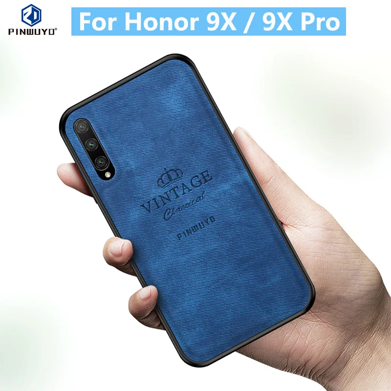

Honor 9X 9X Pro Original PINWUYO VINTAGE PC TPU Sticking Cloth Protective Phone Case for Huawei Honor 9X Pro Cover Case
