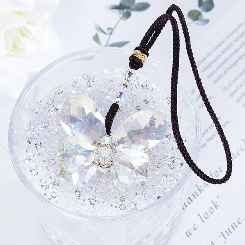 H& D Crystal AB призмы бабочка Suncatcher Радуга производитель автомобиля зеркало заднего вида орнамент окно висячие украшения креативный подарок
