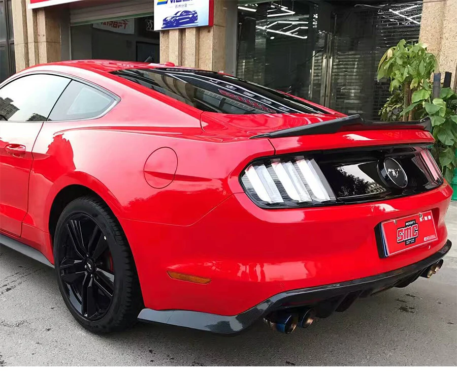 В Стиль для Ford Mustang GT V8 V6 2 двери купе углеродного волокна задней панели из углеродных волокон спойлер Mustang крыло спойлера