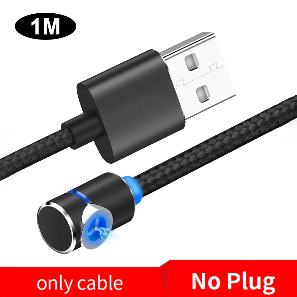 Магнитный Micro USB кабель для Redmi Note 5 Pro, быстрая зарядка, Магнитный зарядный кабель usb type C на Redmi Note 7 8, кабель для мобильного телефона - Цвет: Black