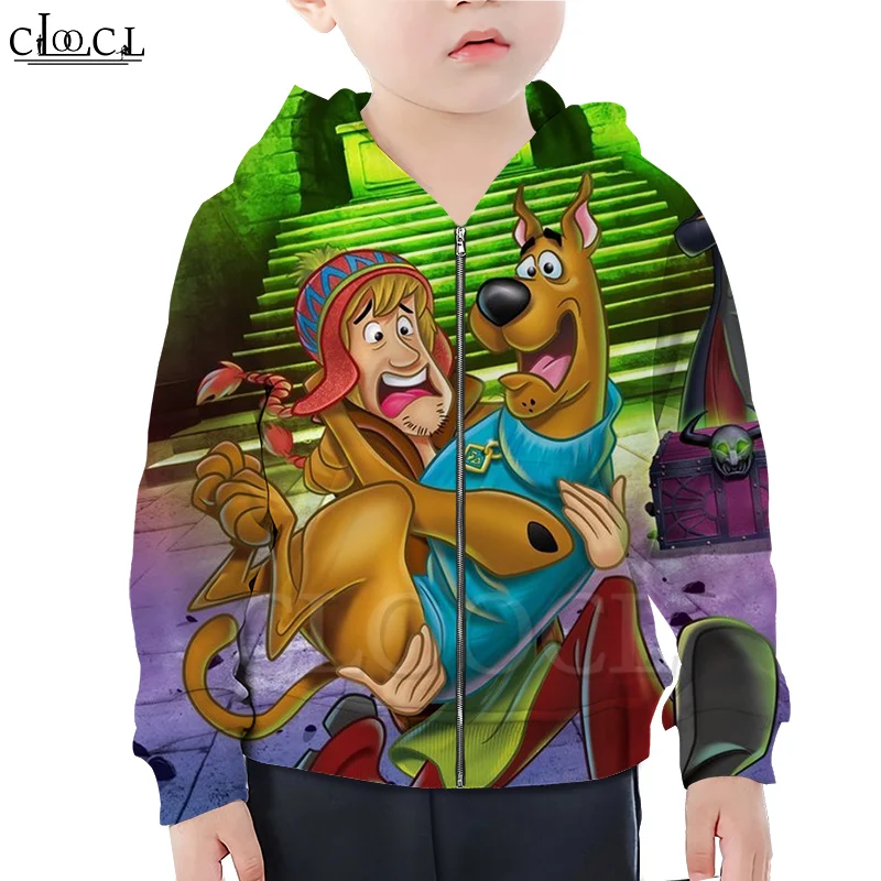Толстовка CLOOCL с капюшоном на молнии героями мультфильмов персонажей аниме Scooby Doo
