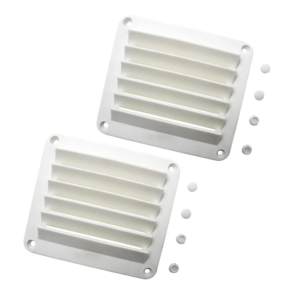 2x Louvered Vents Round Plastic ABS White 5-1/2 x 4-7/8inch Sail Boat