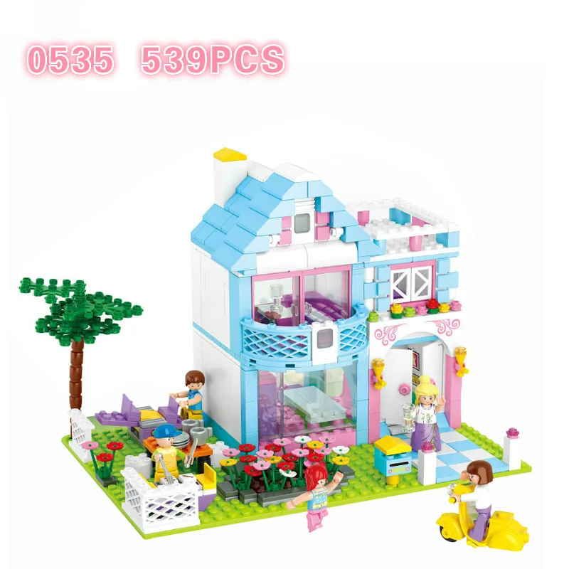 

Sluban Girl Friend Pink Dream Series Building blocks Enlighten Brick Educational DIY girl Villa Legoingly Toys compatible DIY