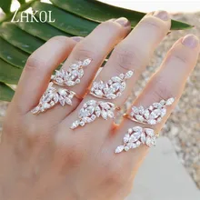 ZAKOL винтажные кольца белого золота с кристаллами циркония