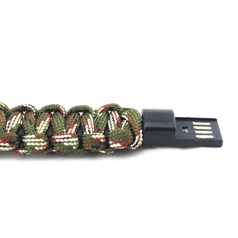 H открытый Паракорд выживания нейлоновый браслет Паракорд USB кабель браслет для телефона Аксессуары